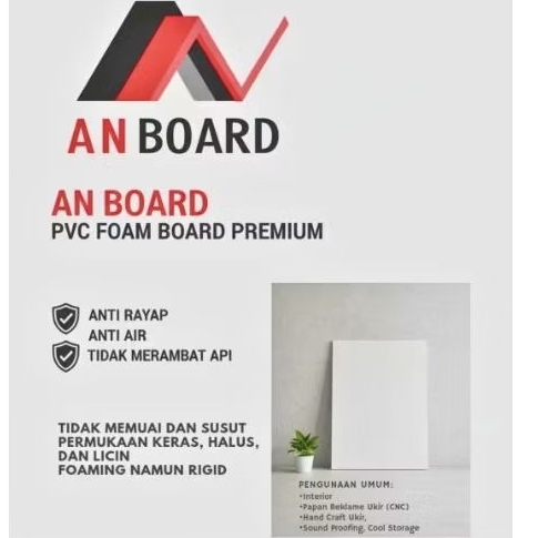 PVC Lembaran AN BOARD - Putih - Bahan Bangunan -18MM