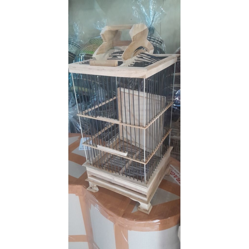 KANDANG PLECI REPLIKA PLECI PCMI TIANG BESI KAYU JATI