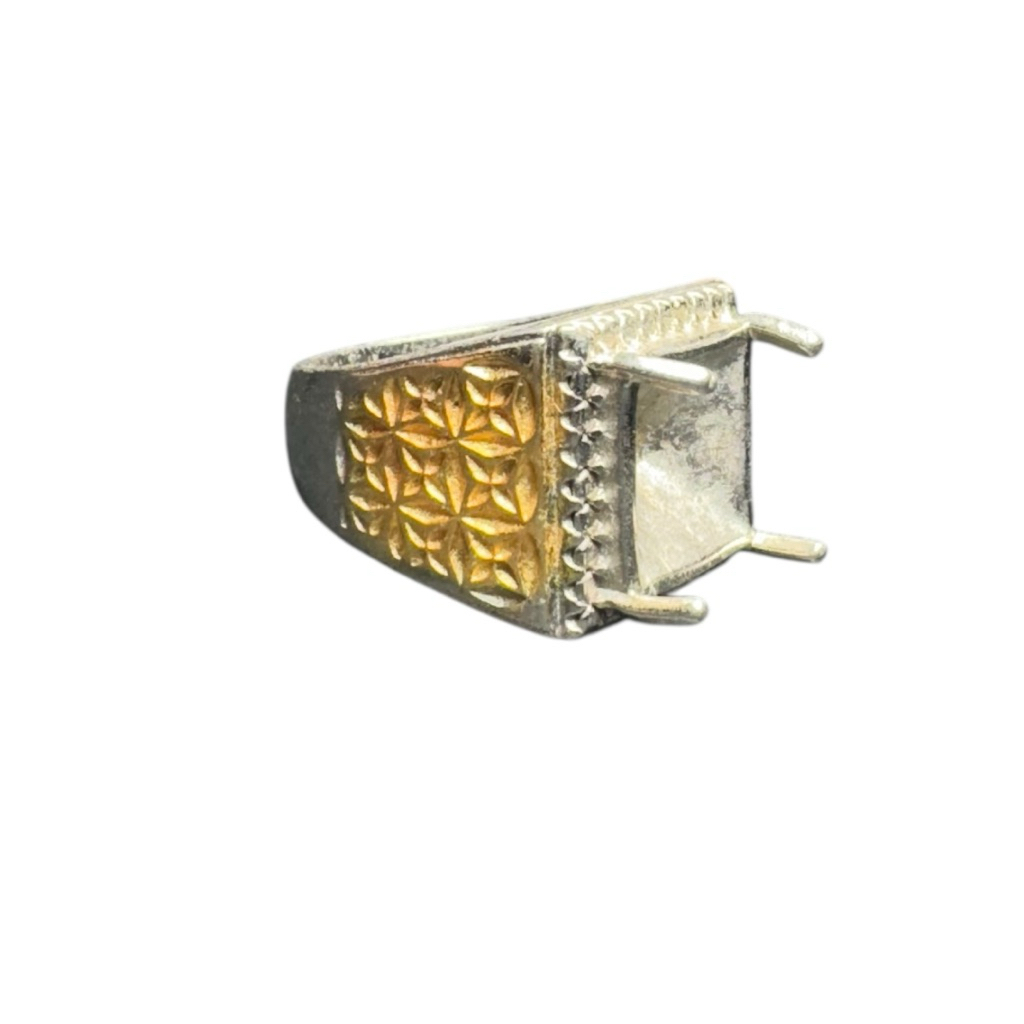 Ring cincin batu akik emban cangkang alpaka kotak | 3RC255