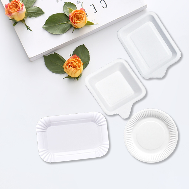 HiasCake Piring Kertas Kue Dessert Sekali Pakai Persegi – Paper Plate Premium Putih untuk Snack & Hi