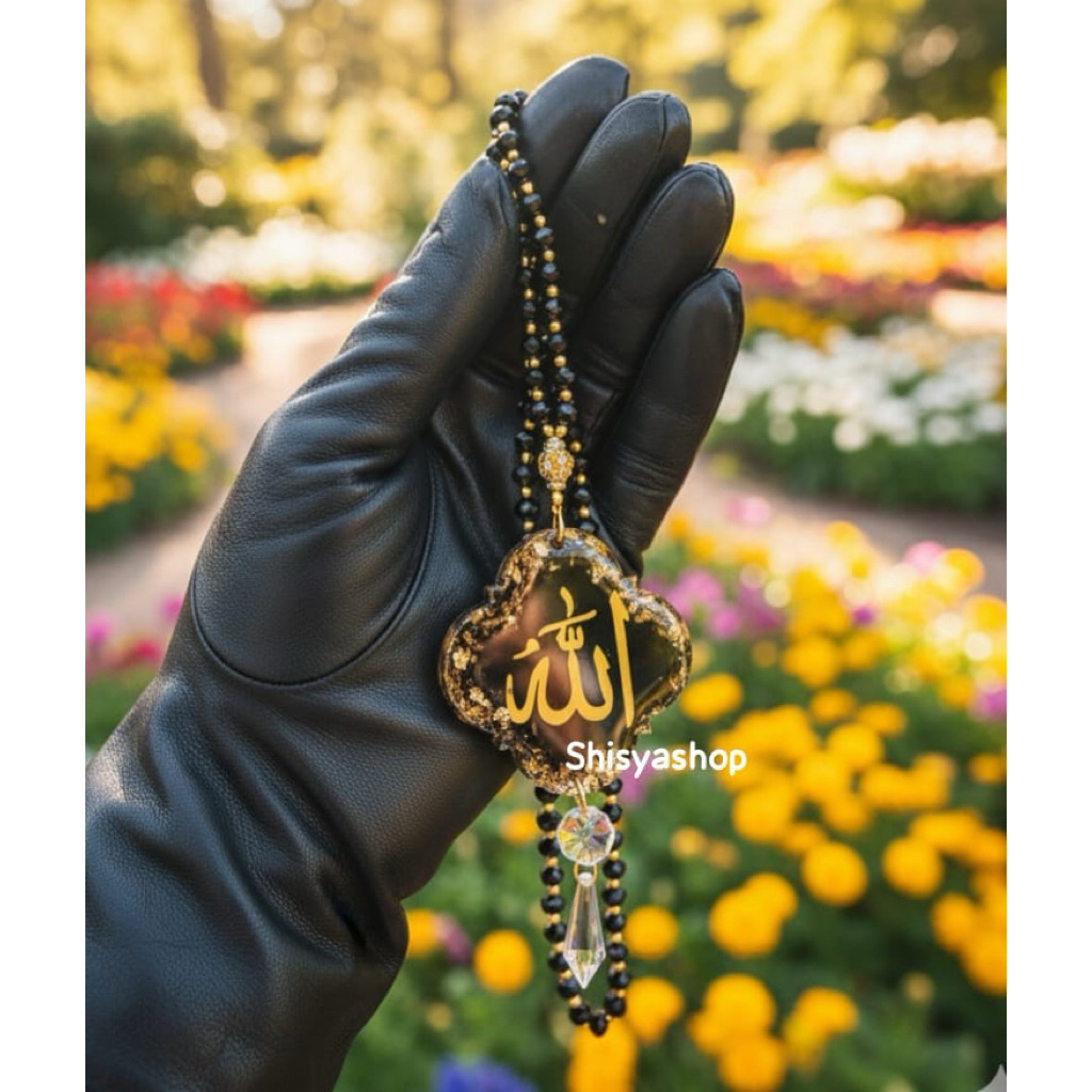 Gantungan Spion Mobil Kristal /Gantungan kaligrafi / tasbih kristal / gantungan tasbih lafadz / gant