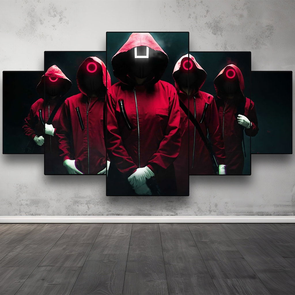 Poster Dinding SQUID GAME Hiasan Aesthetic Gambar HD Poster 5 Lembar Wallpaper Kamar Korea