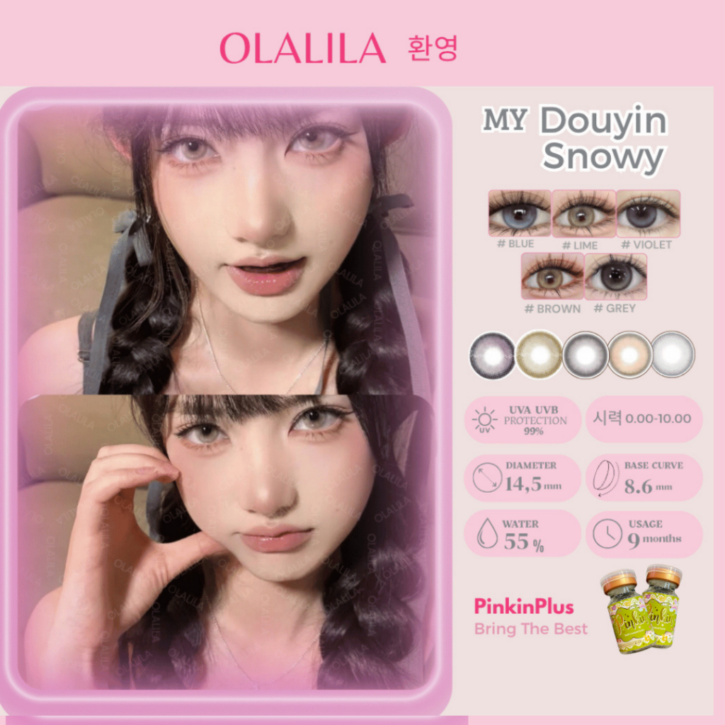 OLALILA Softlens My Douyin Snowy 14,5mm Warna Grey Brown Blue Violet Lime Natural Lens Soflens Warna