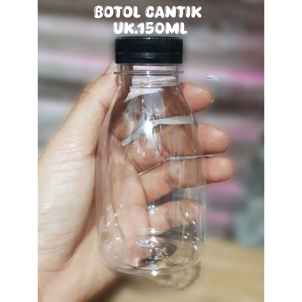 BOTOL CANTIK 150 ML {5 pcs}-BOTOL PLASTIK UNIK & BERKUALITAS