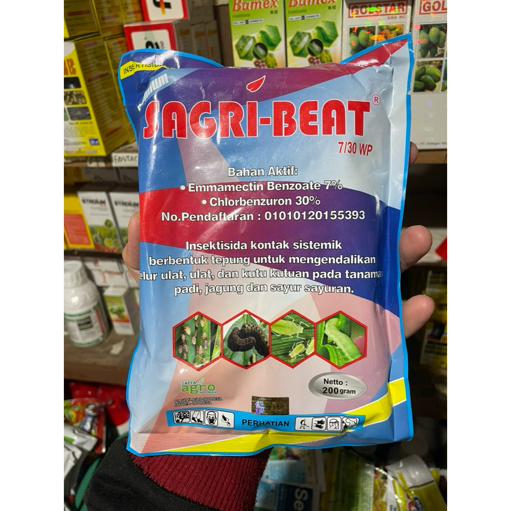 sagri beat 200gram obat kutu dan ulat sagri-beat 7/30wp sagri beat besar
