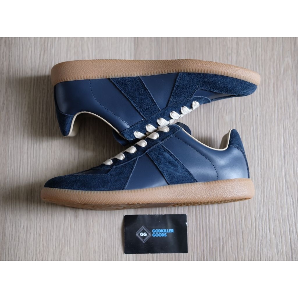 Maison Margiela GATS German Army Trainer Navy Blue Suede Calfskin Authentic GK
