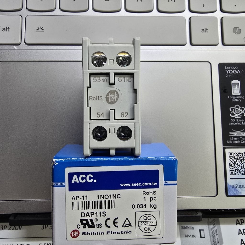 KONTAK BANTU DEPAN AUX 1NO 1NC AP11 SHIHLIN ELEKTRIK UTK KONTAKTOR SP11-SPT80 SHIHLIN