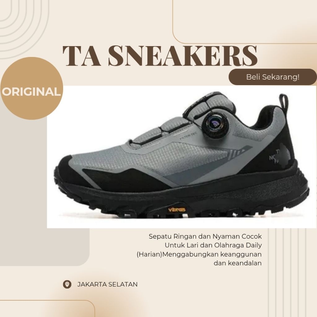 Sepatu Hiking Pria TNF Fastpack 3 Original Grey Black Olahraga Mendaki Gunung