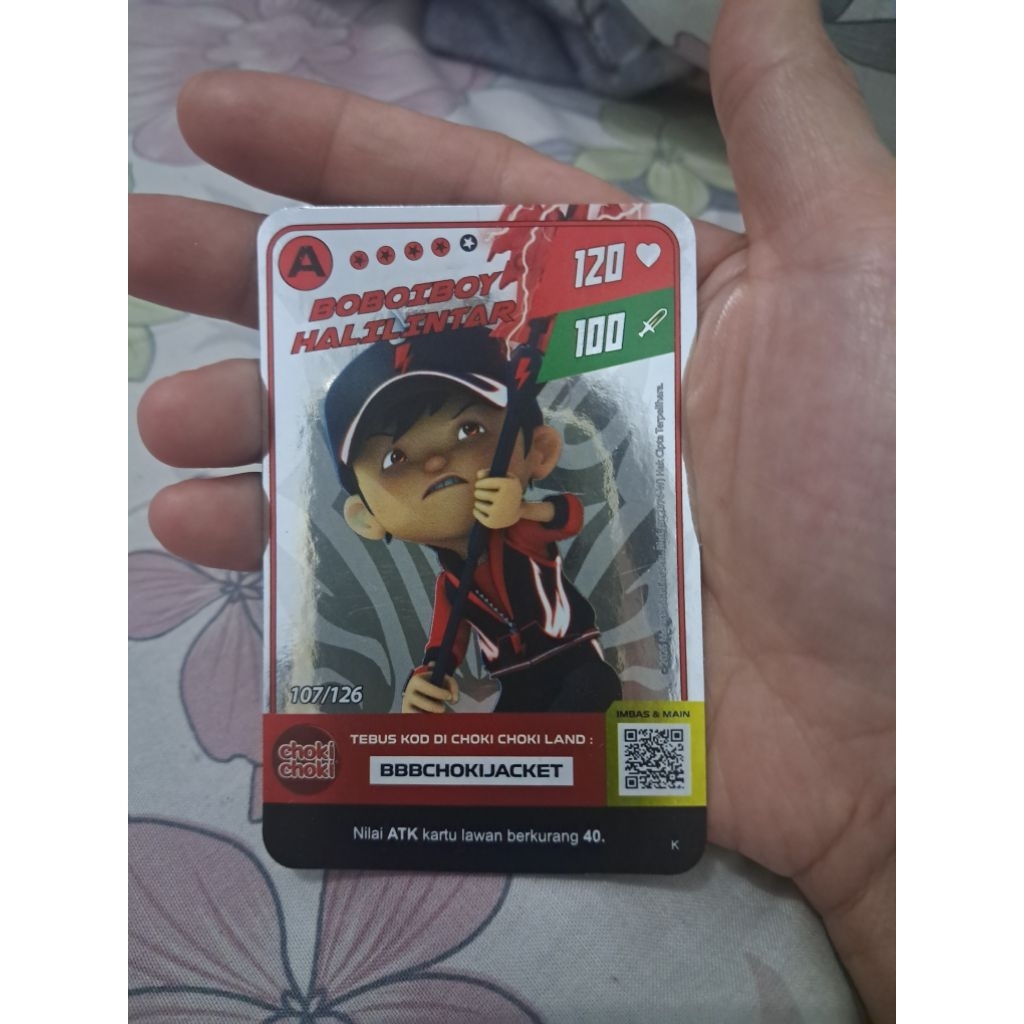 Kartu foil silver BOBOIBOY HALILINTAR