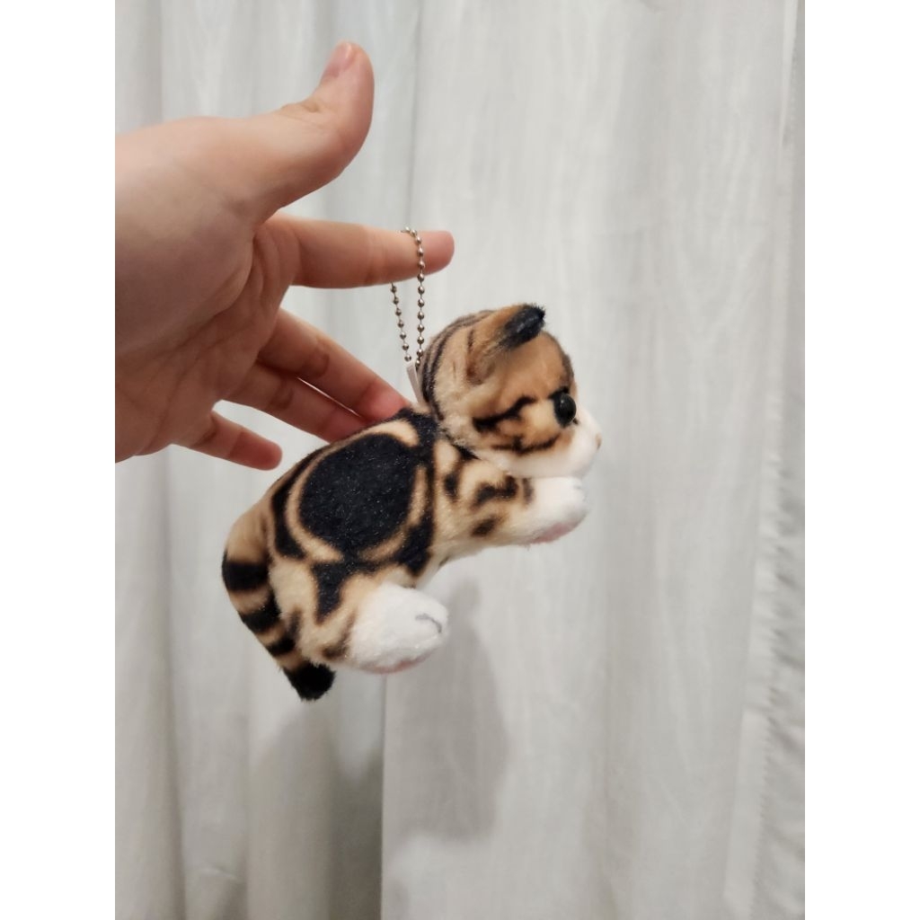 Gantungan Kunci Boneka Kucing Real Loreng Coklat Oren Hitam