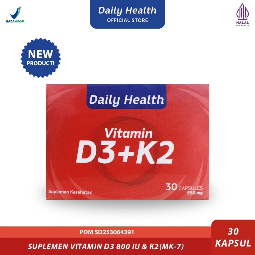 Daily Health Vitamin D3 K2 30 Kapsul BPOM