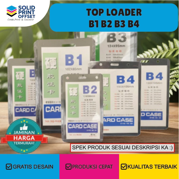 Toploader Photocard / ID Card Case B1 B2 B3 B4 – Pelindung Kartu & Name Tag Plastik