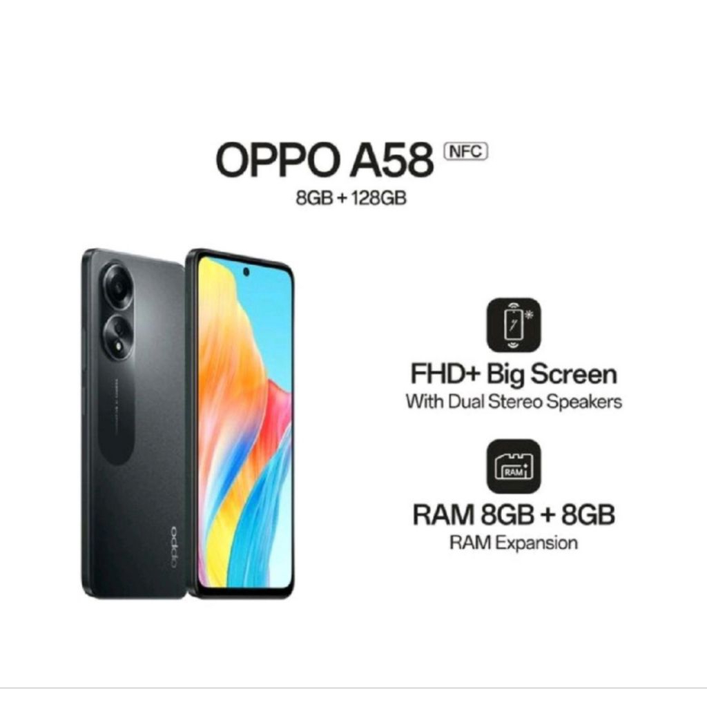 HP OPPO A58 8/128 GB - OPPO A58 RAM 8GB ROM 128GB GARANSI RESMI