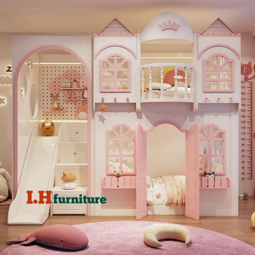 Rangka tempat tidur tingkat anak cewek , tempat tidur anak prosotan , tempat tidur anak modern kekin