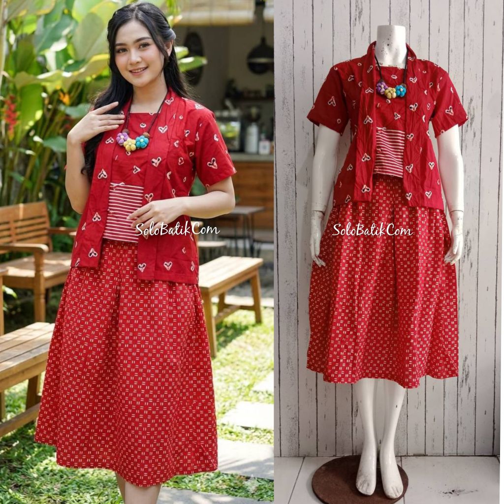 MARTHA SETELAN BATIK WANITA JUMPUTAN SOLO HANDMADE  MIX GARUTAN