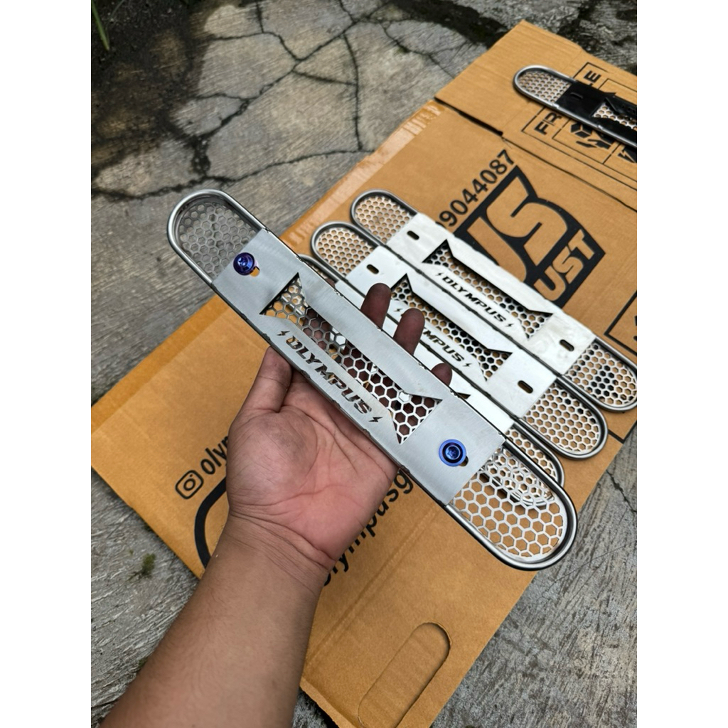 tameng knalpot olympus stainless