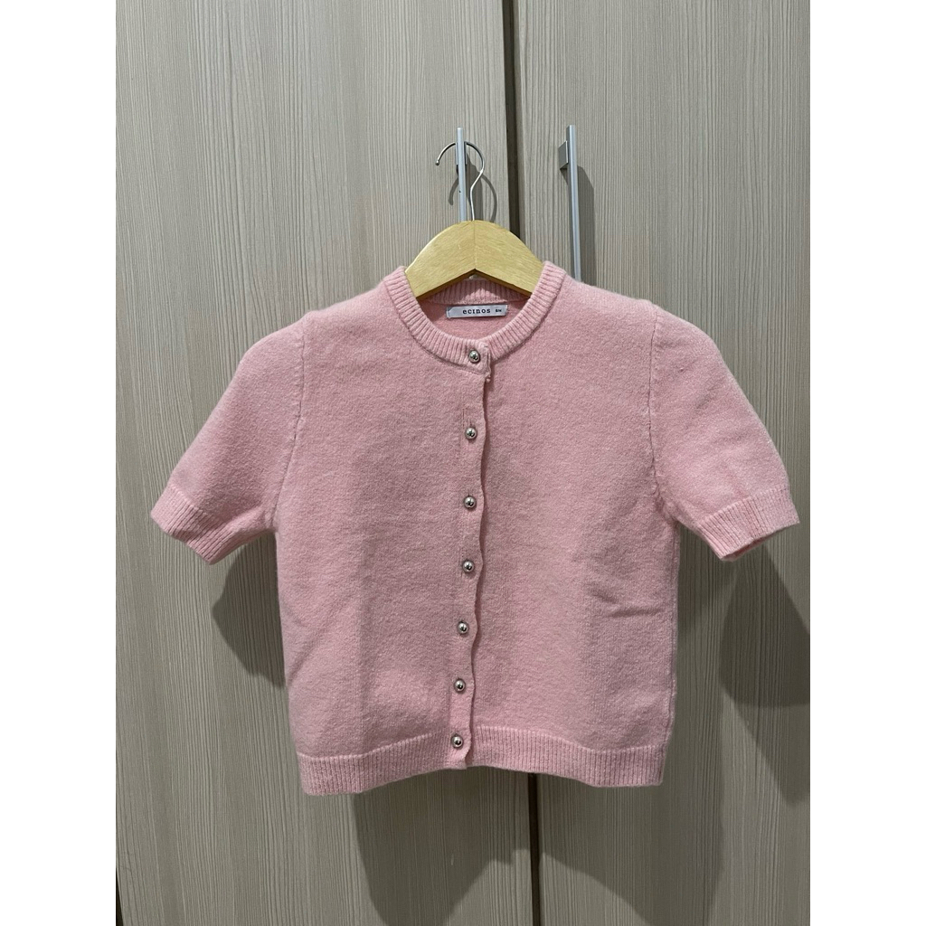 ecinos jennie wool cardigan pink