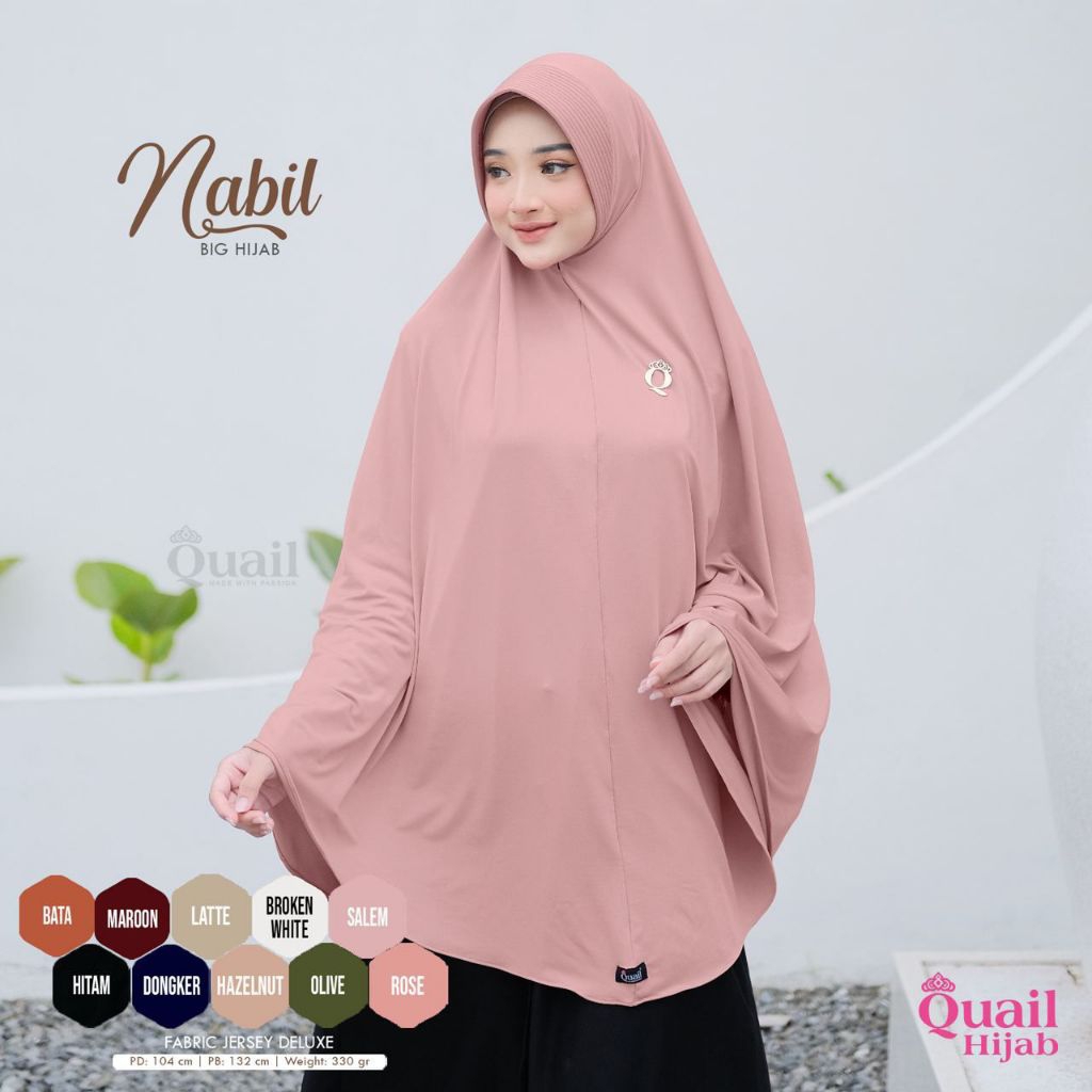 Nabil Big Hijab Original Quail Hijab Instan Jersey Jilbab Jumbo Jersey Jilbab Instan Ori Quail Hijab
