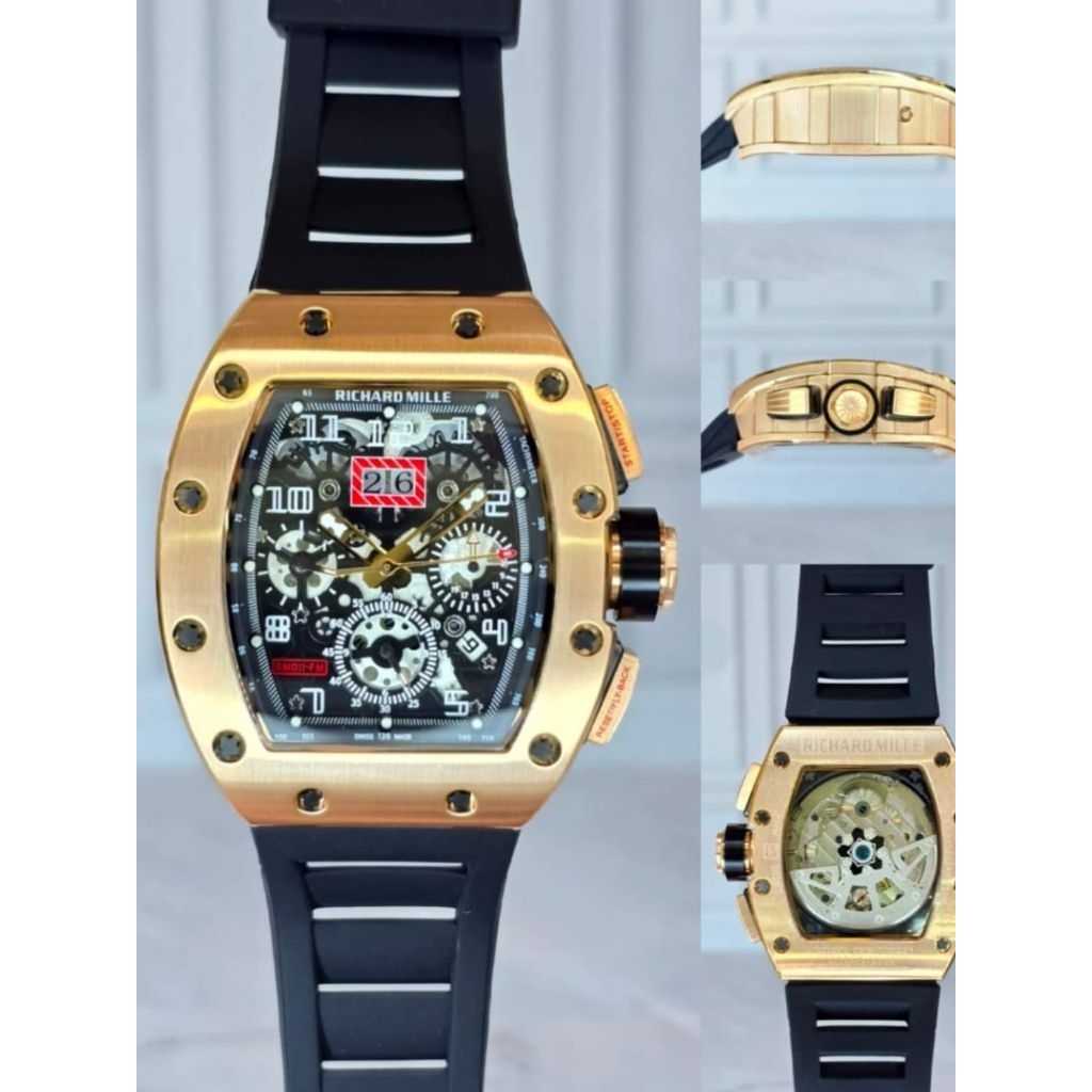 Jam mewah RM automatic 42mm 11-01 stainless steel japan