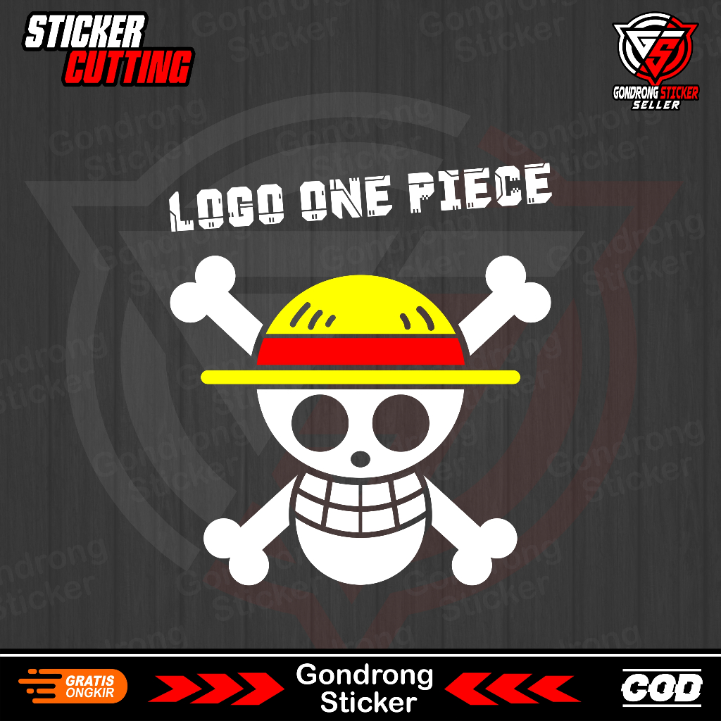 Sticker One Piece - Stiker One Piece Reflektif (menyala) Cutting Mobil, Motor, Helm, Laptop, Dll