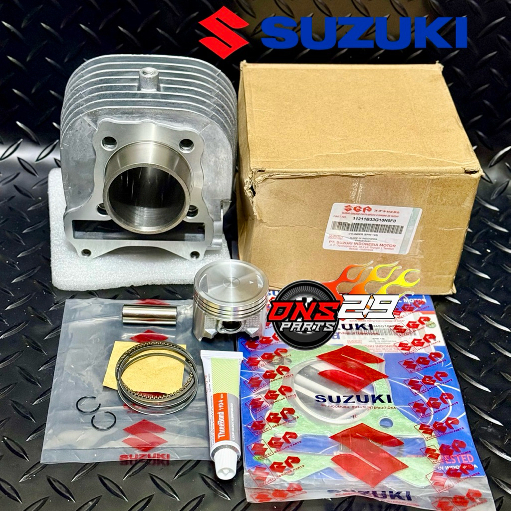 BLOK SILINDER SEHER KOMPLIT SUZUKI SPIN 125 SKYWIVE SKYDRIVE ORIGINAL SGP FREE TOPSET LEM