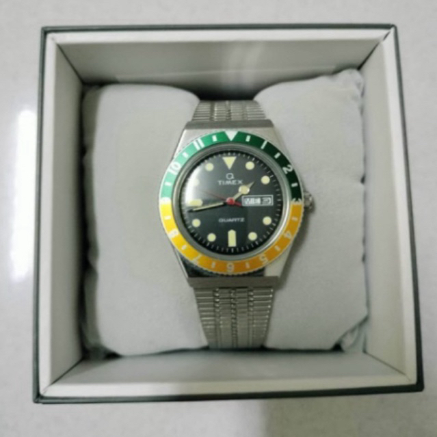 Timex Timex Q TW2U61000 Reissue Black Dial Stainless Steel Strap