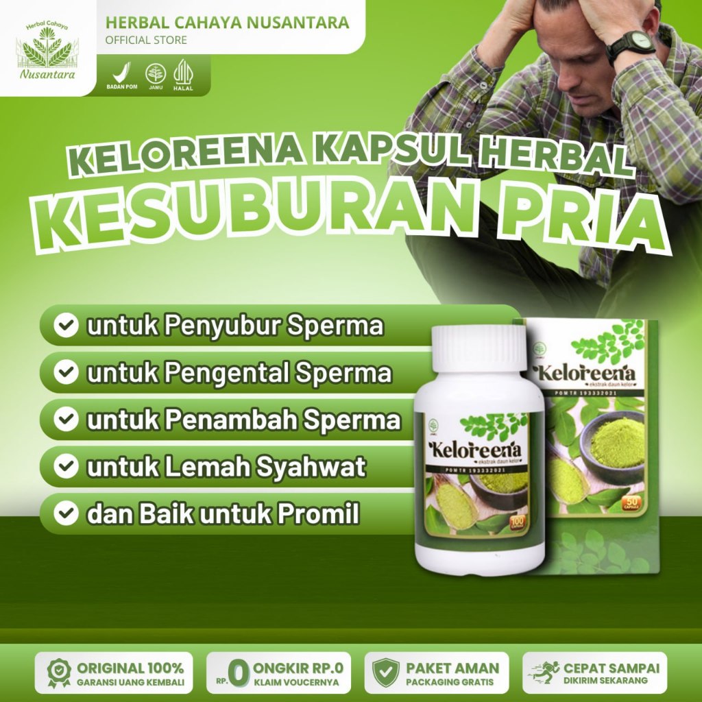 Obat Vitamin Kesuburan Pria Penyubur Sperma Penambah Sperma Pengental Sperma Encer - Keloreena Asli