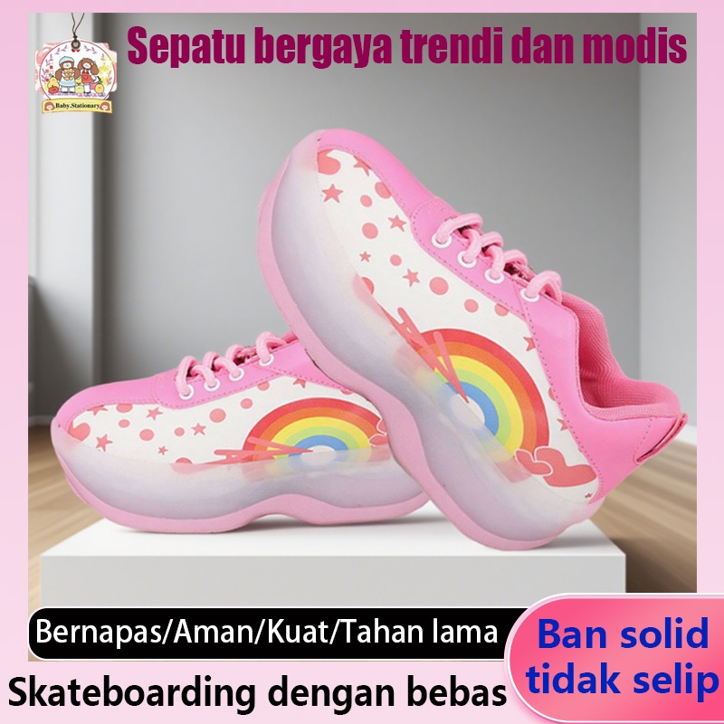 Sepatu roda anak perempuan roda 4 sepatu roda anak heelys / 3 tahun