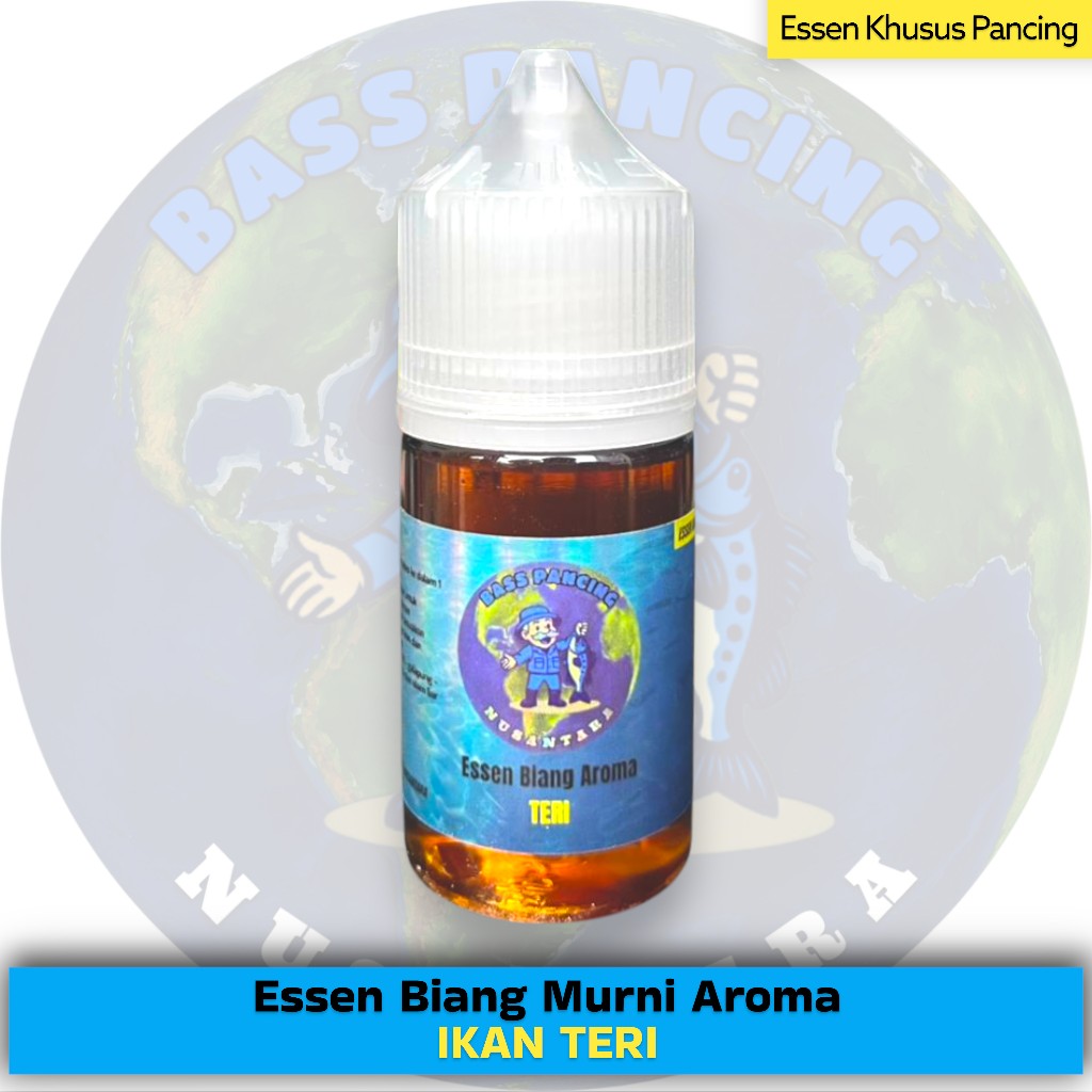 BASS Pancing Essen Biang Murni Aroma TERI Campuran Umpan Ikan Kualitas SUPER Kemasan 10ml dan 30ml