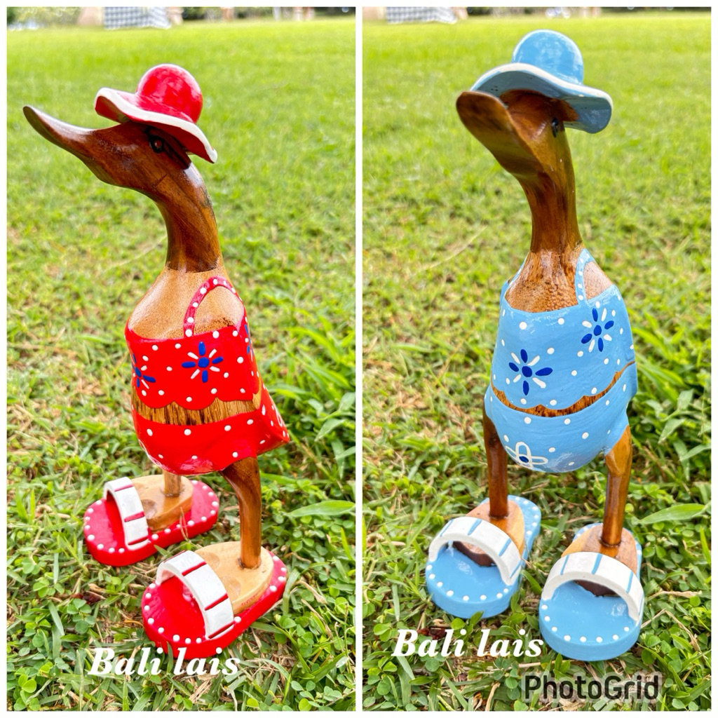 pajangan bebek kado ulang tahun/patung bebek dekorasi/hiasan meja/pajangan bebek kayu