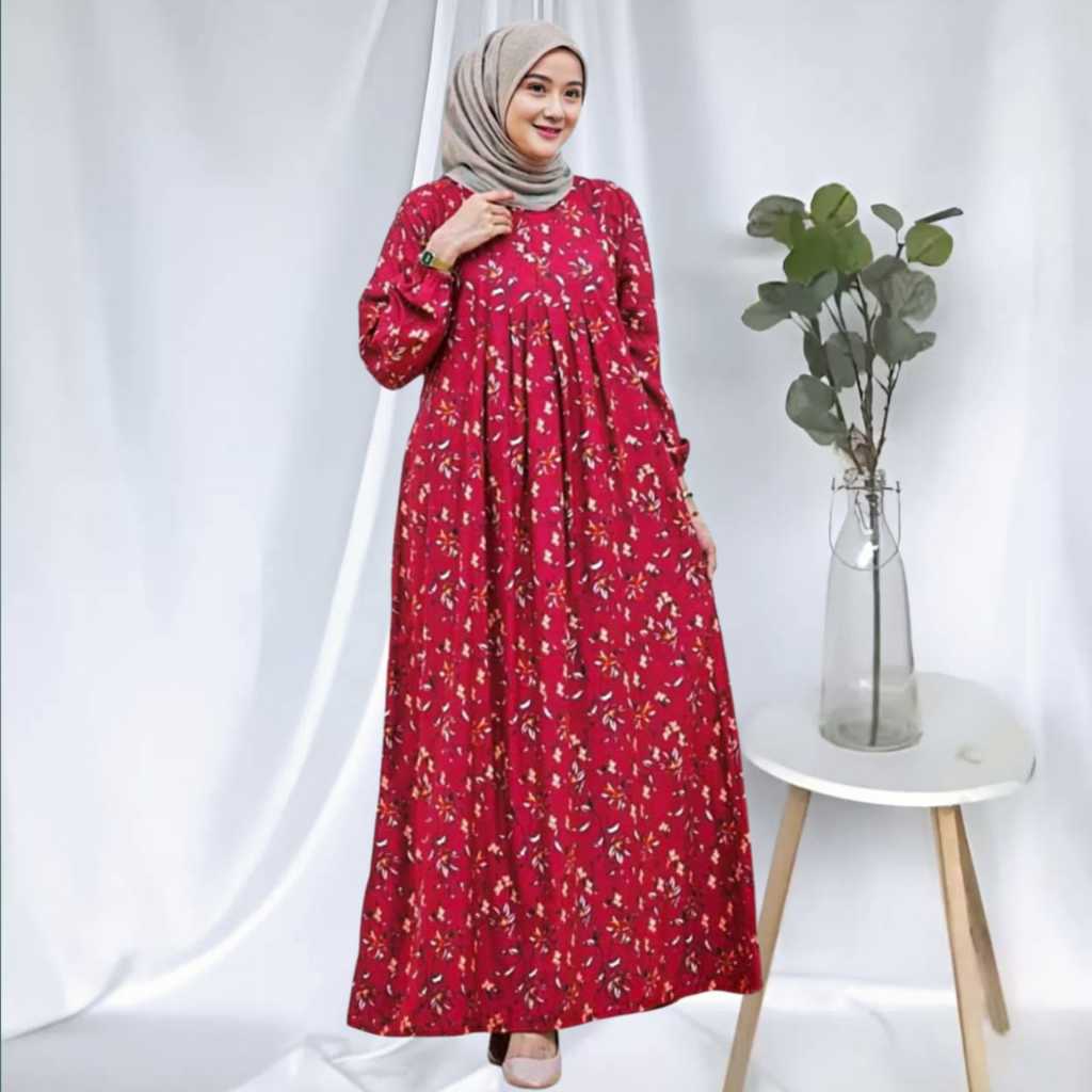 Gamis kondangan terbaru bahan rayon mewah simple dan elegan