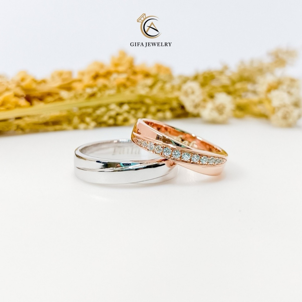 Gifa Jewelry Cincin Kawin Tunangan ROSE GOLD Couple Ring GF24
