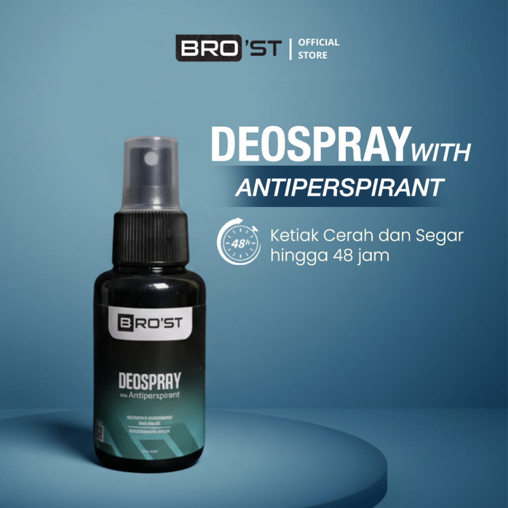 BRO’ST Antiperspirant Spray 60ml – Quick Dry | Brightening Niacinamide | Cooling Menthol