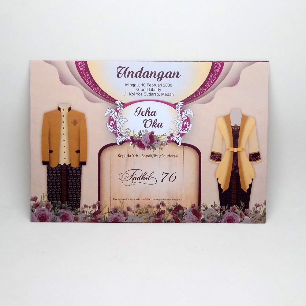 Stop Produksi Blangko Undangan Fadhil 76 + Amplop Harga Murah Grosir (Produk masih berupa kosongan b