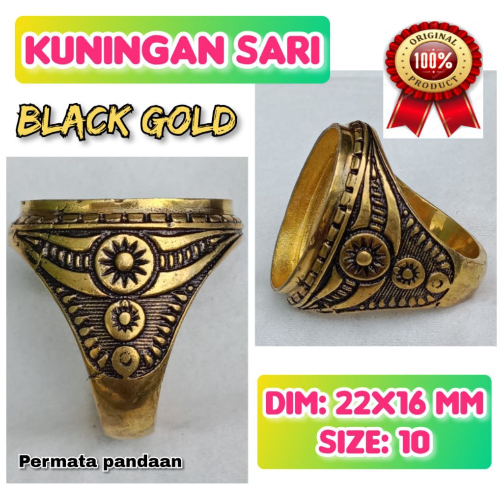 emban batu akik dan permata Kuningan perunggu.06