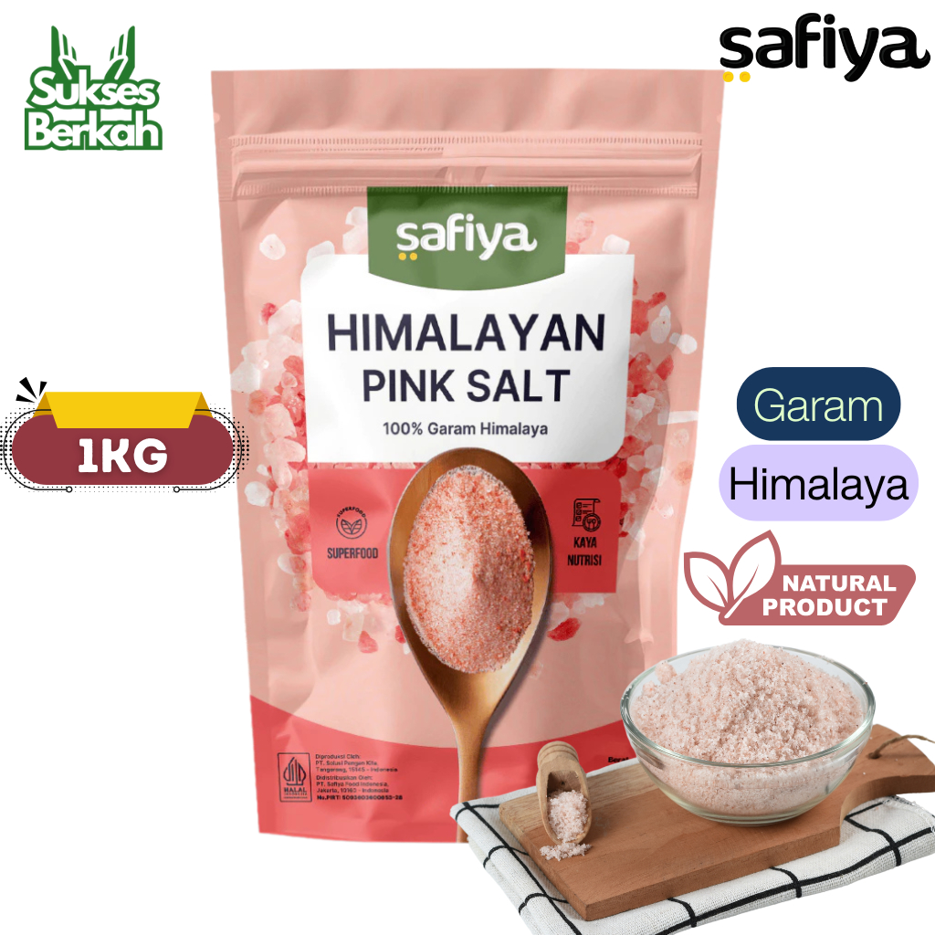 Safiya Garam Himalaya 1 Kg Pink Himalayan Salt Original