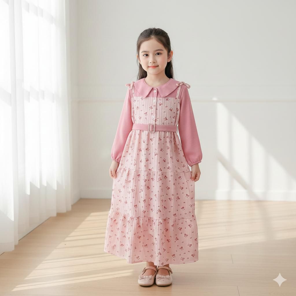 SABIYA DRESS ANAK II GAMIS LEBARAN 3-12 THN BAJU MUSLIM ANAK