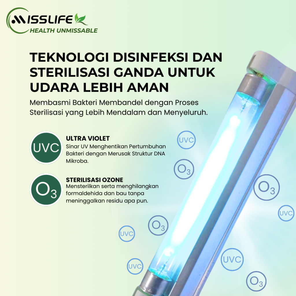 NEW Miss Life Pembersih Udara Lampu UV One Home Air Purifier UV Light Sterilisasi, desinfeksi dan