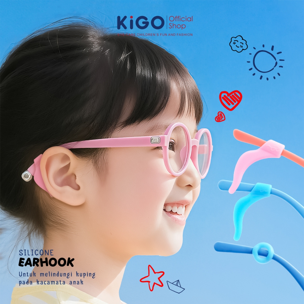 KIGO Earhook Kacamata Bentuk Kait Pengait Kacamata Anti Slip Bahan Silikon Ringan Dan Nyaman E001