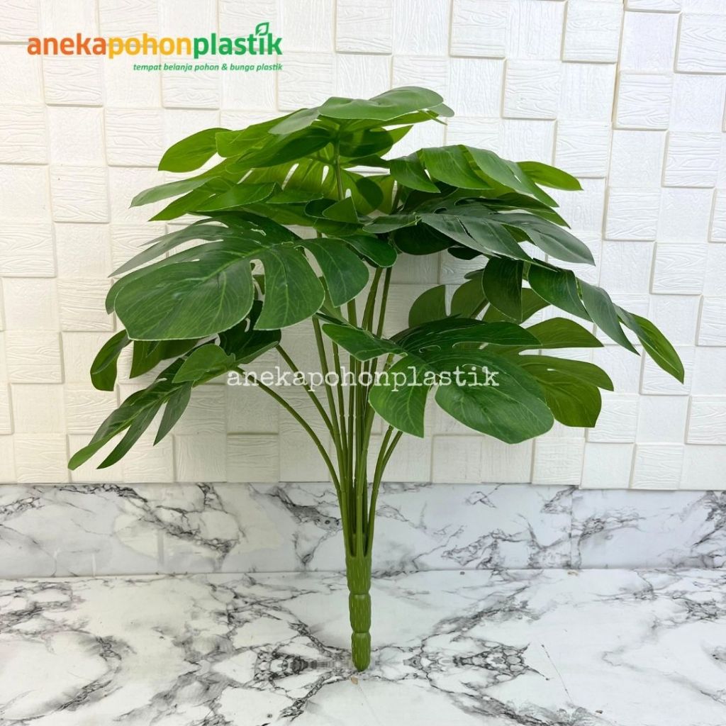 Daun Monstera Tapak Gajah X12 Artificial Daun Palsu Daun Hias Dekorasi Ruangan Aesthetic