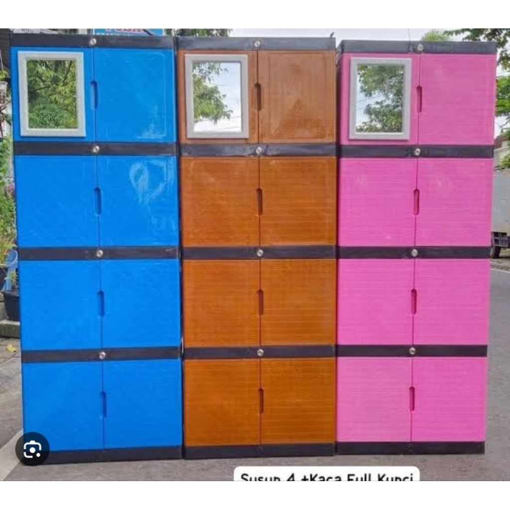 Lemari Pakaian SINBAK MAXI 4 Susun + Kaca