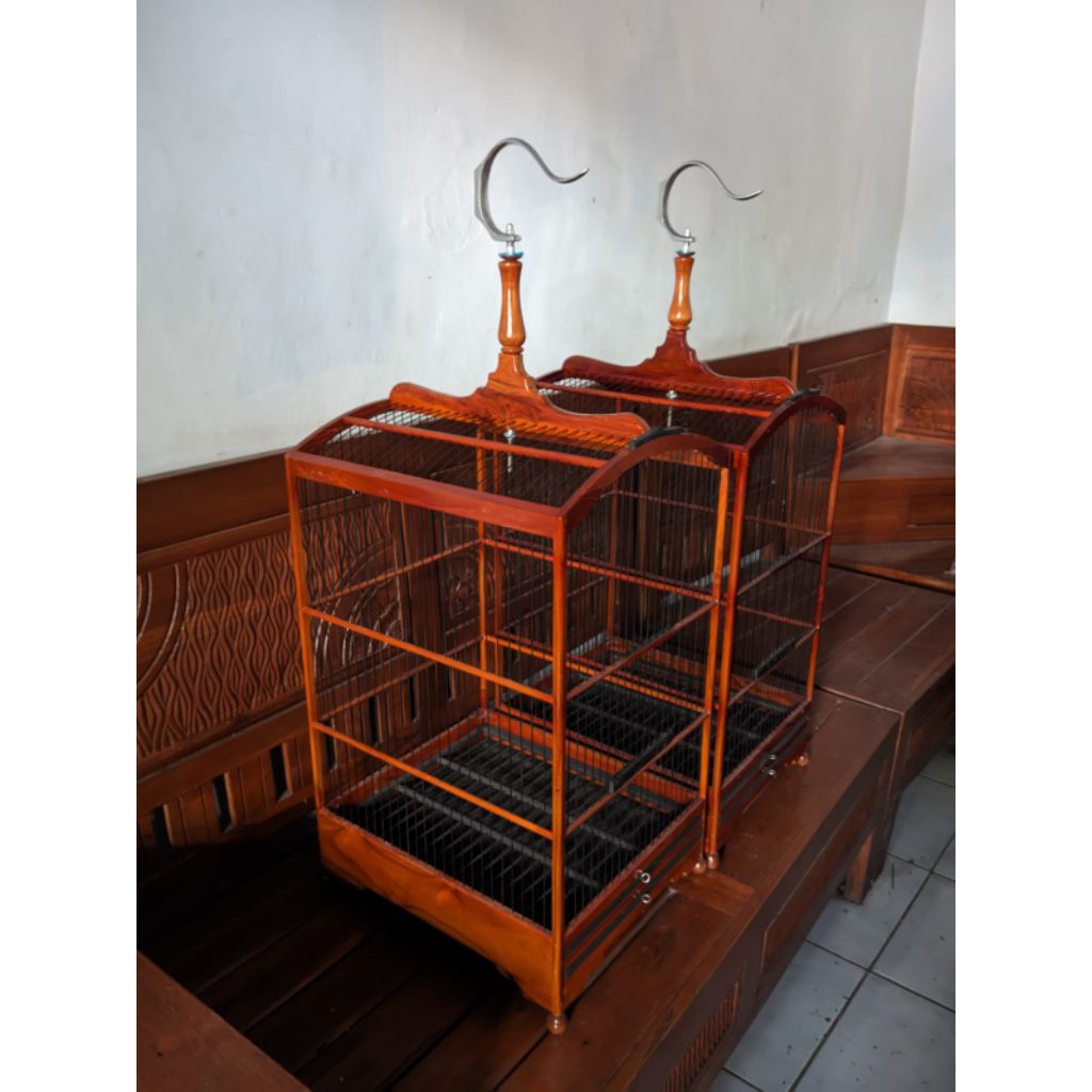 sangkar gepengan ruji fiber warna natural