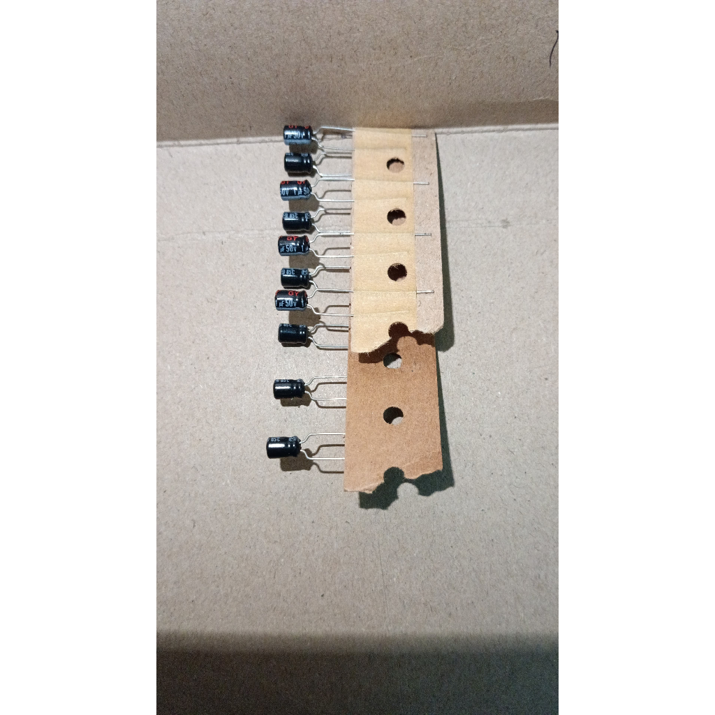 5798 kapasitor elco 1uf 1 uf 50v 50volt 50 volt panasonic mini kecil