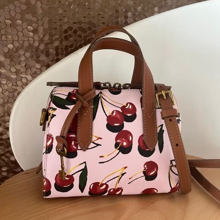 tasfossil sydney satchel mini pink cherry