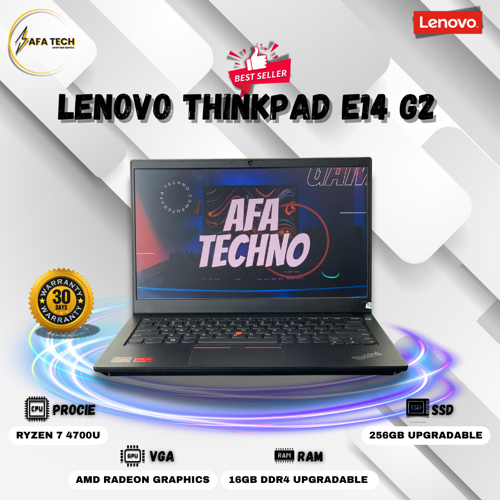 Laptop Lenovo ThinkPad E14 Gen 2 Ryzen 7 4700U | RAM 16GB | SSD 256GB |