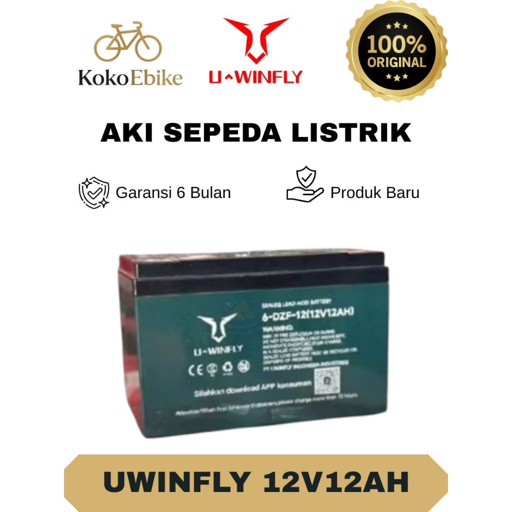 AKI SEPEDA LISTRIK UWINFLY / BATERAI SEPEDA LISTRIK UWINFLY TIANNENG 12V/12AH Garansi 6 Bulan