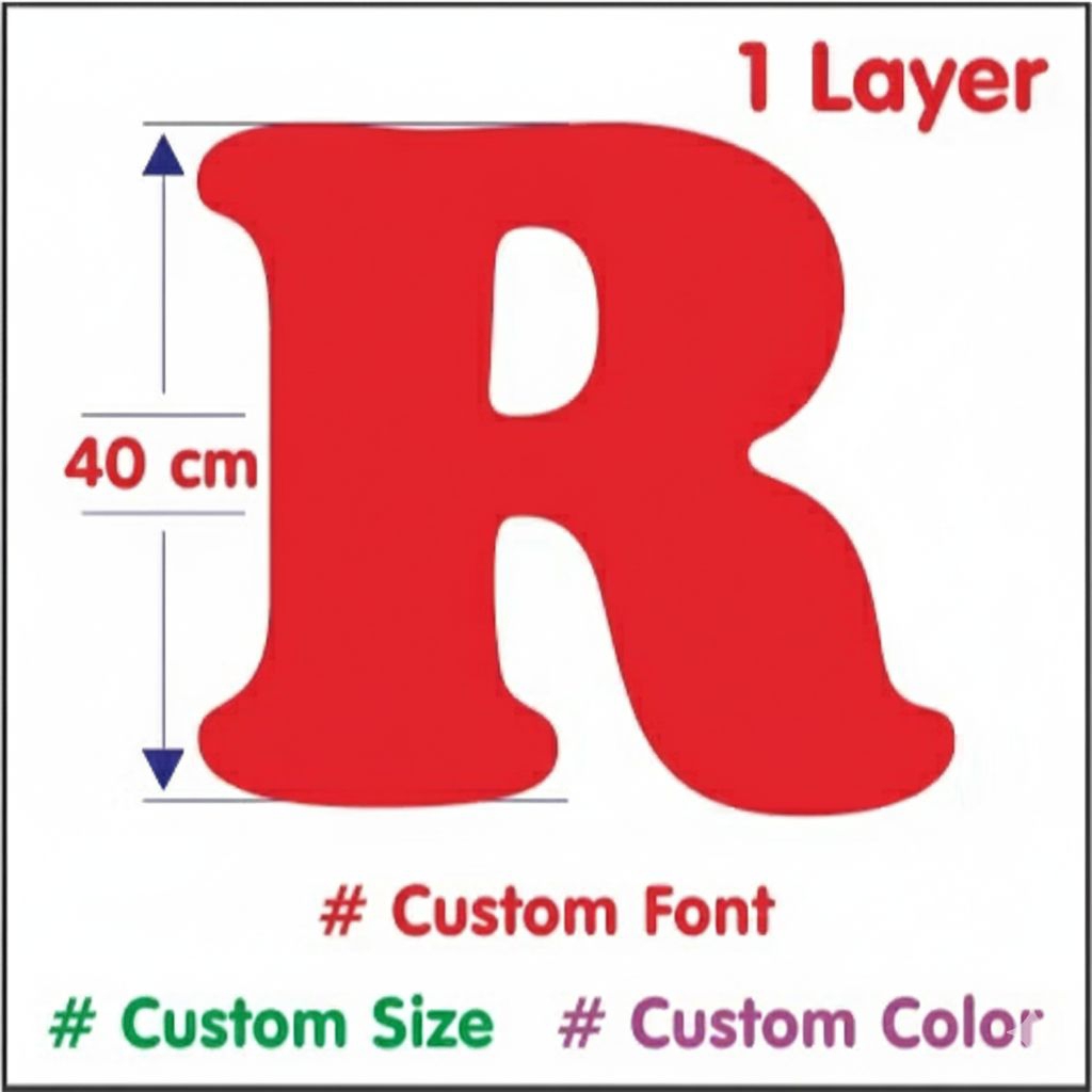 Huruf Abjad Flanel Tinggi 40 cm Pola Huruf Abjad Kain Flanel Serbaguna