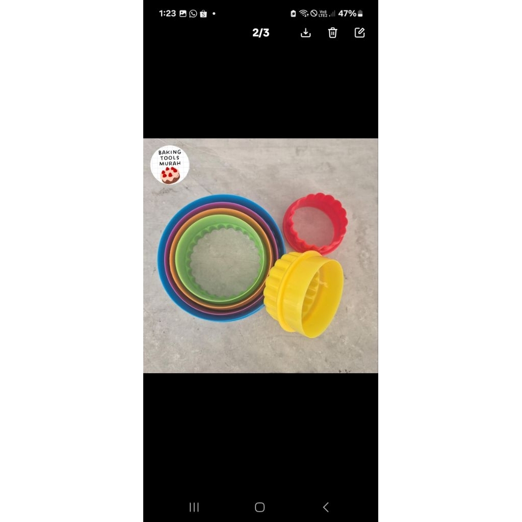 cookie cutter fondant cutter circle round bulat cetakan biskuit fondan dekor kue 1set isi 6buah kual