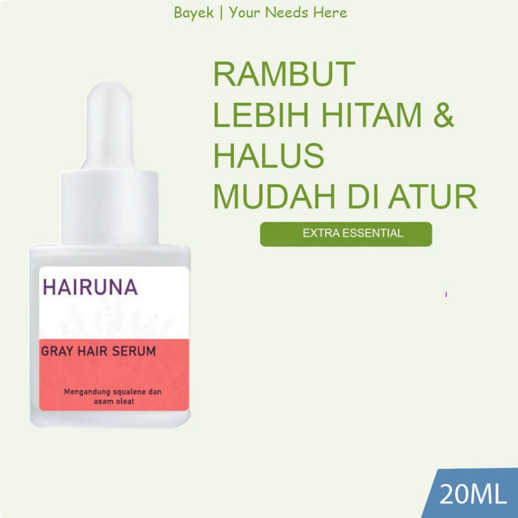 Penghitam Rambut Hair Serum Penghilang Uban Sampo Uban Permanen Halal Penghilang Uban Hairuna