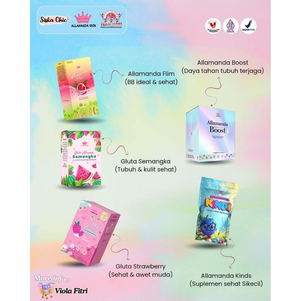 [DISTRIBUTOR RESMI] ECER ALLAMANDASKIN gluta, flim, booster dan kinds